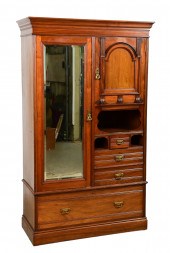Victorian walnut carved wardro