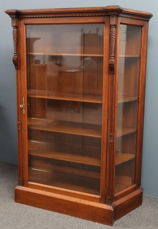 Victorian walnut china cabinet