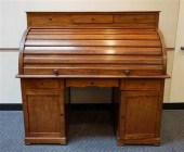 VICTORIAN WALNUT CYLINDER DESK