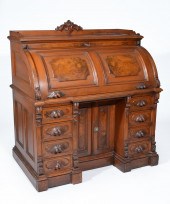 VICTORIAN WALNUT CYLINDER ROLL