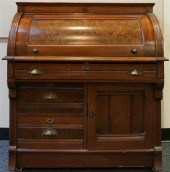 VICTORIAN WALNUT CYLINDER ROLL