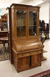VICTORIAN WALNUT CYLINDER-ROLL