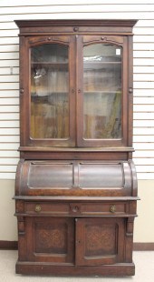 VICTORIAN WALNUT CYLINDER-ROLL
