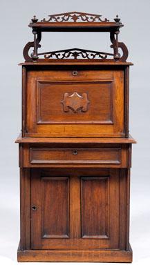 Victorian walnut fall-front desk,