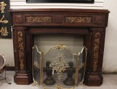 VICTORIAN WALNUT FIREPLACE SUR