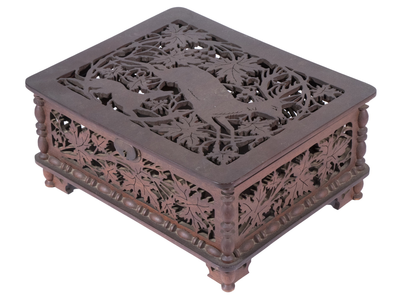 VICTORIAN WALNUT FRETWORK BOX