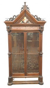 VICTORIAN WALNUT GOTHIC CABINE