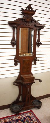 VICTORIAN WALNUT HALLSTAND, RE