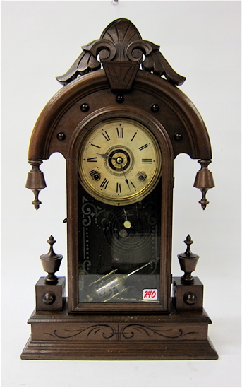 VICTORIAN WALNUT MANTEL CLOCK