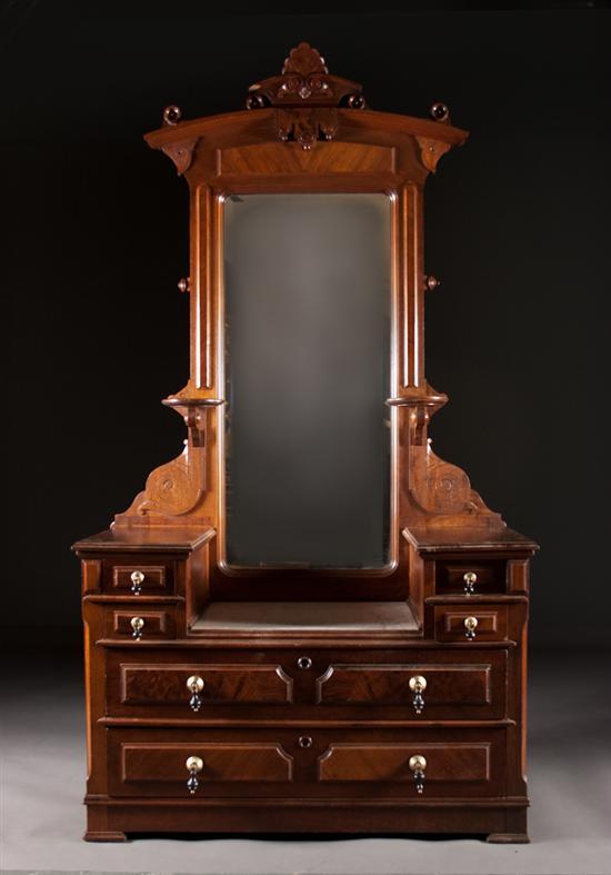 Victorian walnut marble top dresser