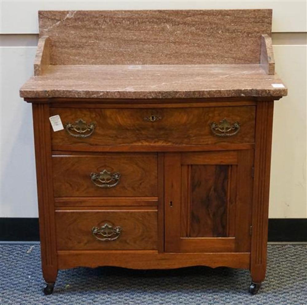 VICTORIAN WALNUT MARBLE TOP WASH