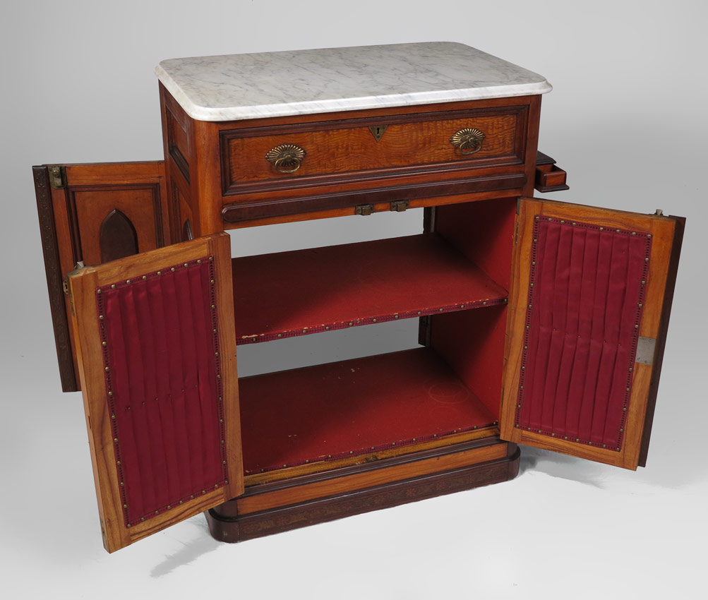 VICTORIAN WALNUT MARBLE TOP WRITING