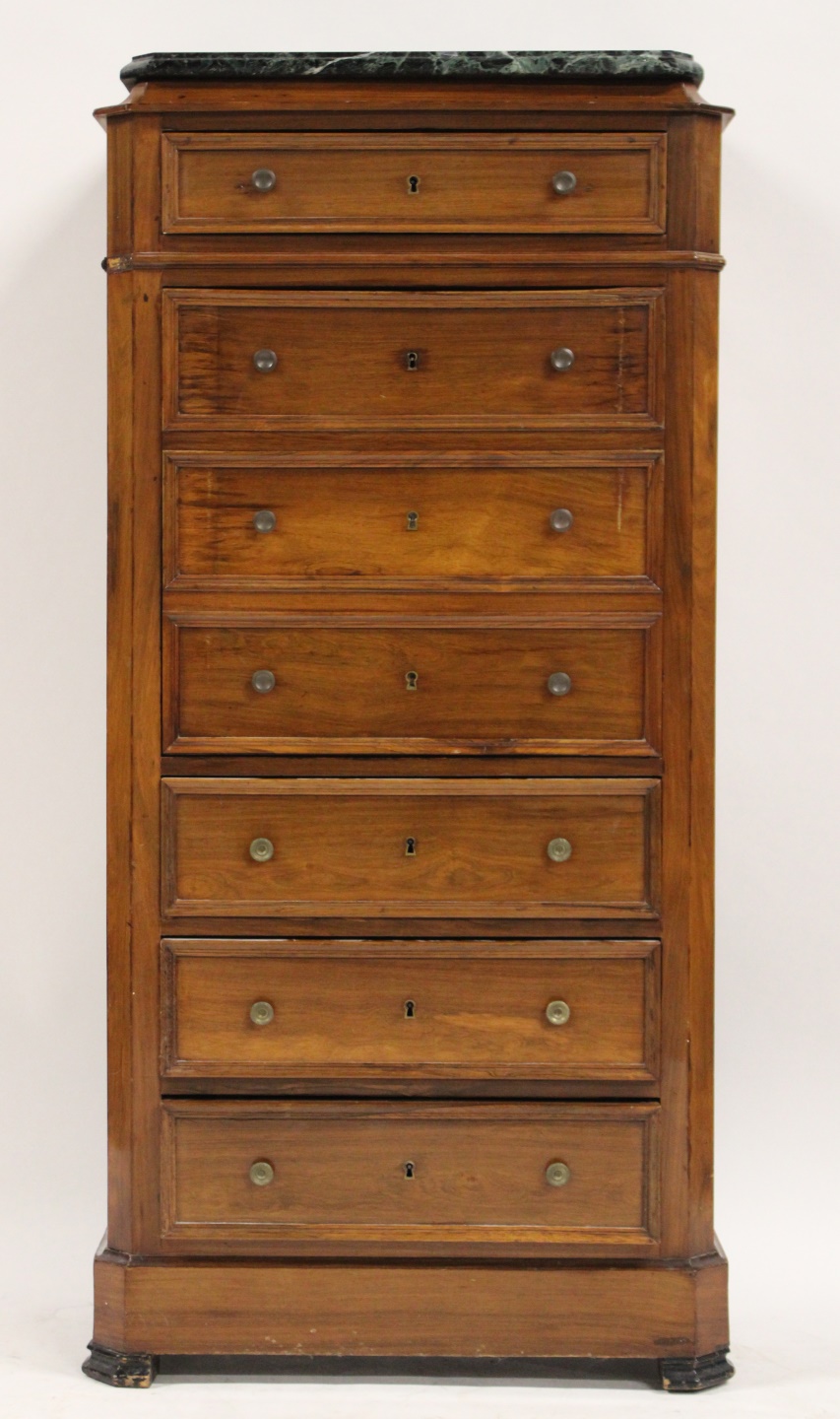 VICTORIAN WALNUT MARBLETOP HIGH