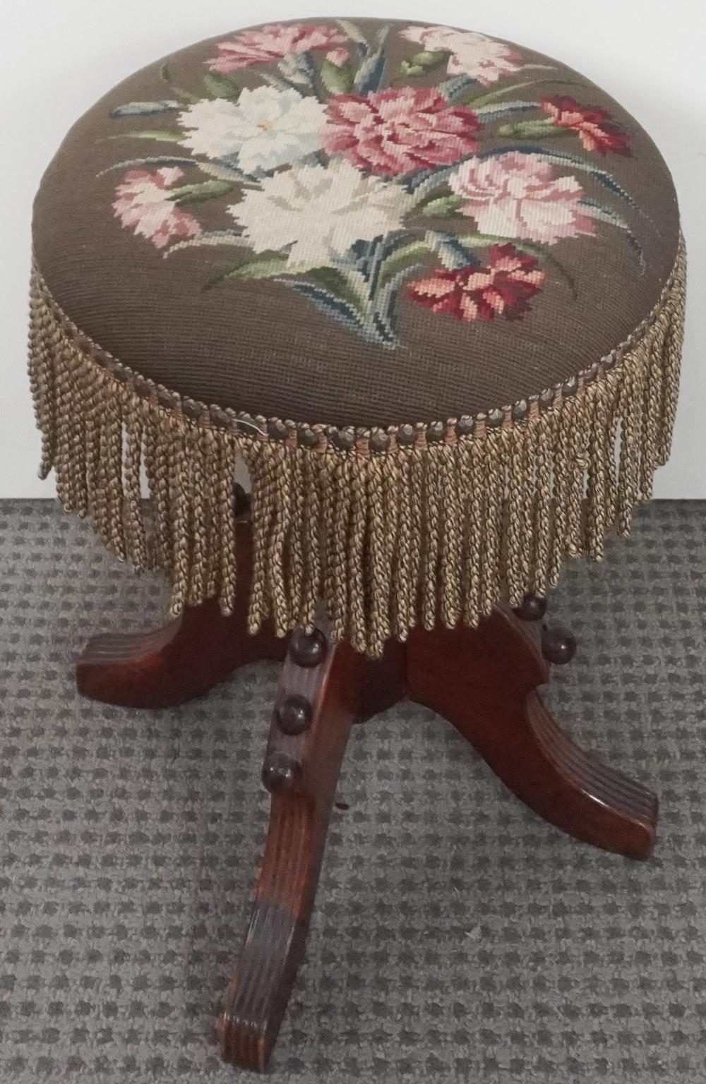 VICTORIAN WALNUT NEEDLEPOINT