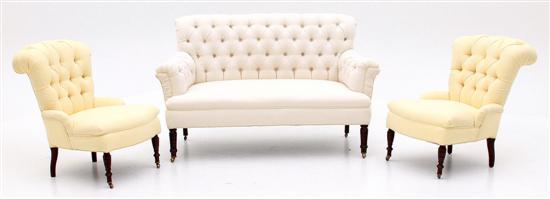 Victorian walnut parlor suite