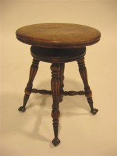 Victorian walnut piano stool
