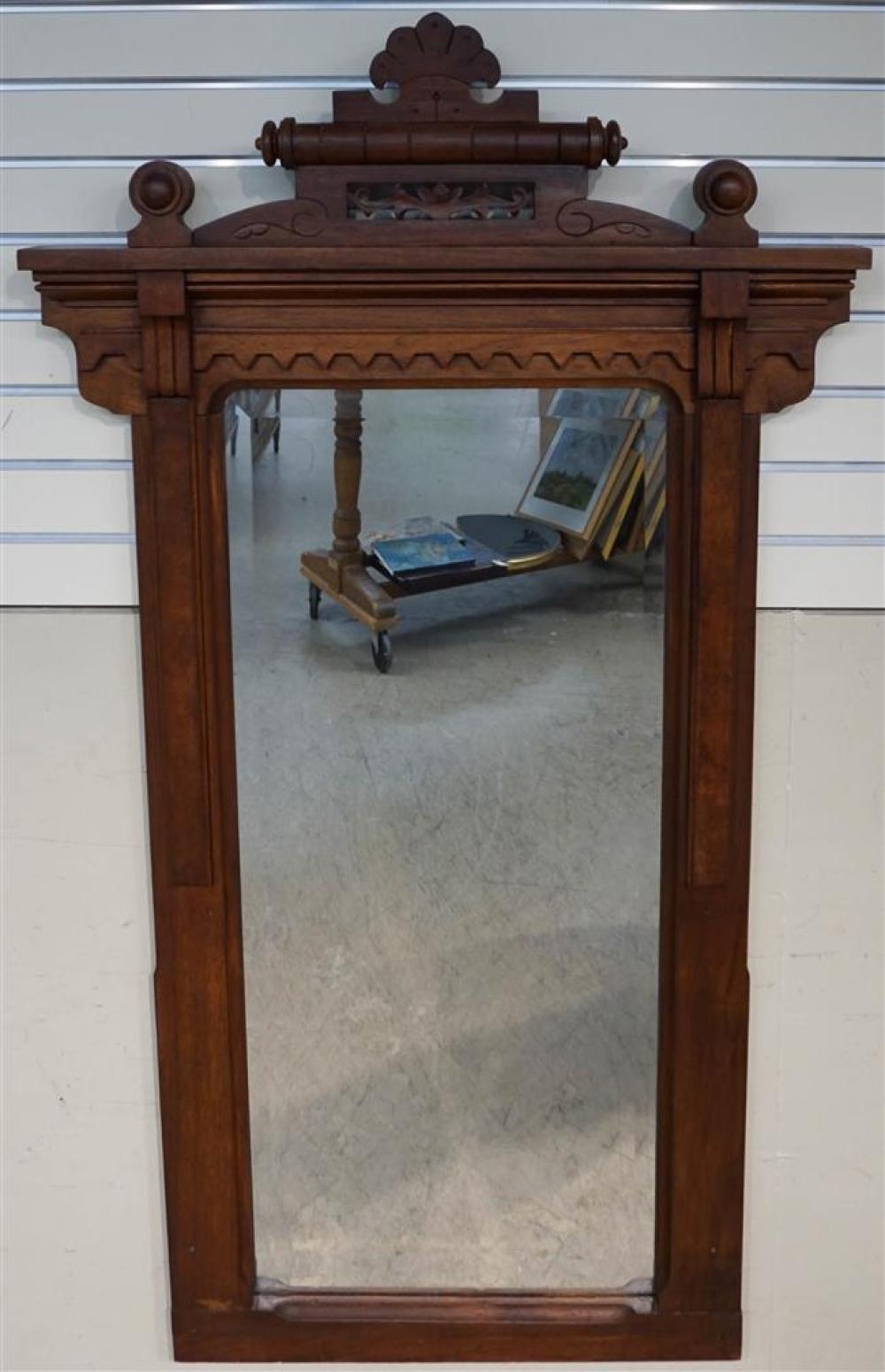 VICTORIAN WALNUT PIER MIRROR; 56