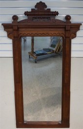 VICTORIAN WALNUT PIER MIRROR;