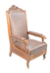 VICTORIAN WALNUT RECLINING CHA