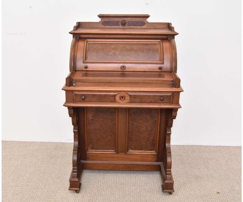 Victorian walnut roll top
