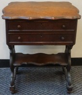 VICTORIAN WALNUT SEWING STAND,