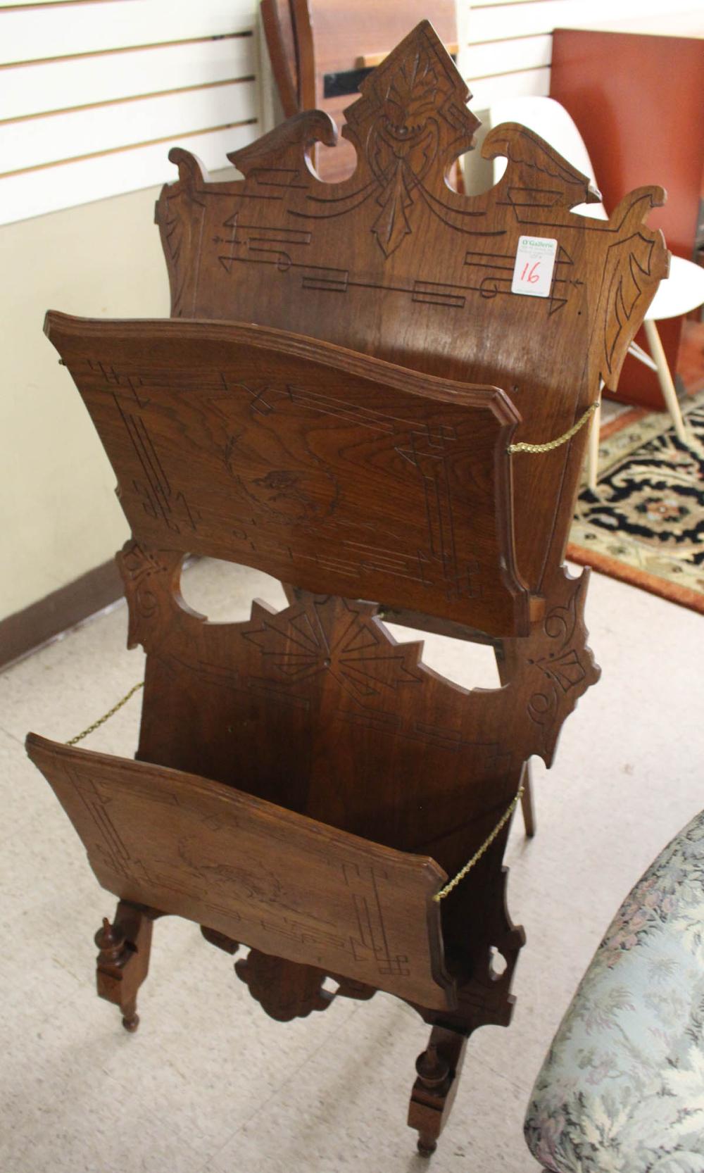 VICTORIAN WALNUT SHEET MUSIC STAND,