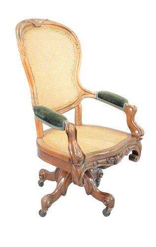 VICTORIAN WALNUT SWIVEL OFFICE
