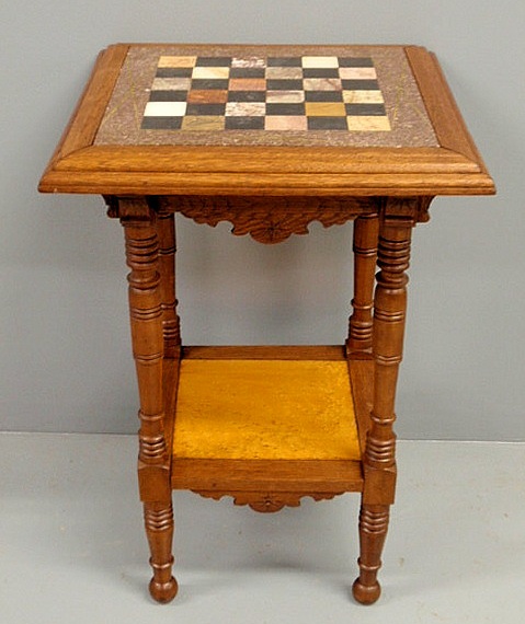 Victorian walnut table with granite