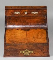 VICTORIAN WALNUT TAMBOUR TRAVE