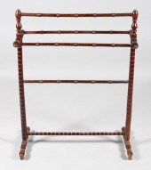 VICTORIAN WALNUT TOWEL RACK, 1