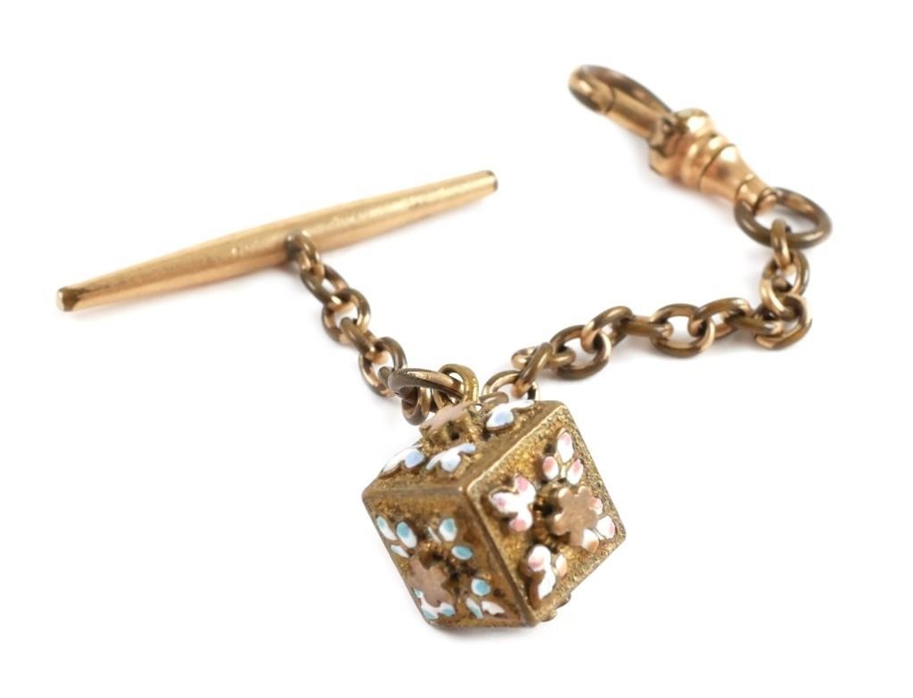 VICTORIAN WATCH FOB ENAMELED