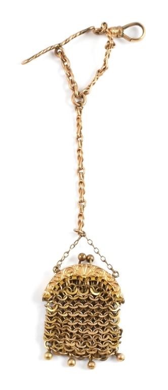 VICTORIAN WATCH FOB, PURSE SHAPE