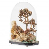 VICTORIAN WAX DOLL DIORAMA IN