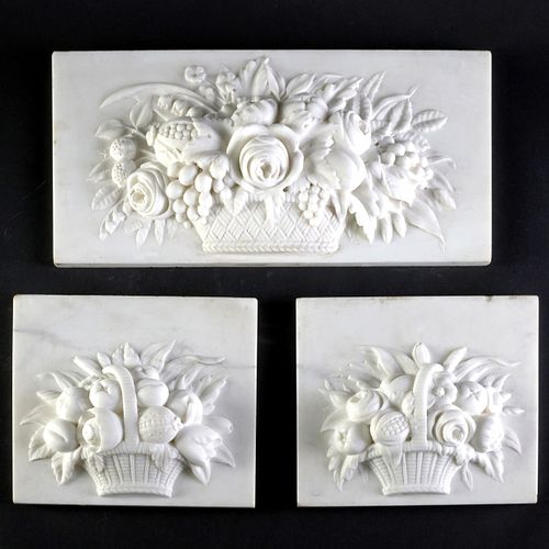 VICTORIAN WHITE MARBLE CHIMNEYPIECE