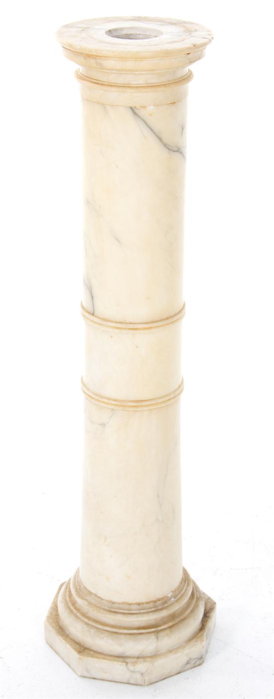 Victorian white marble pedestal