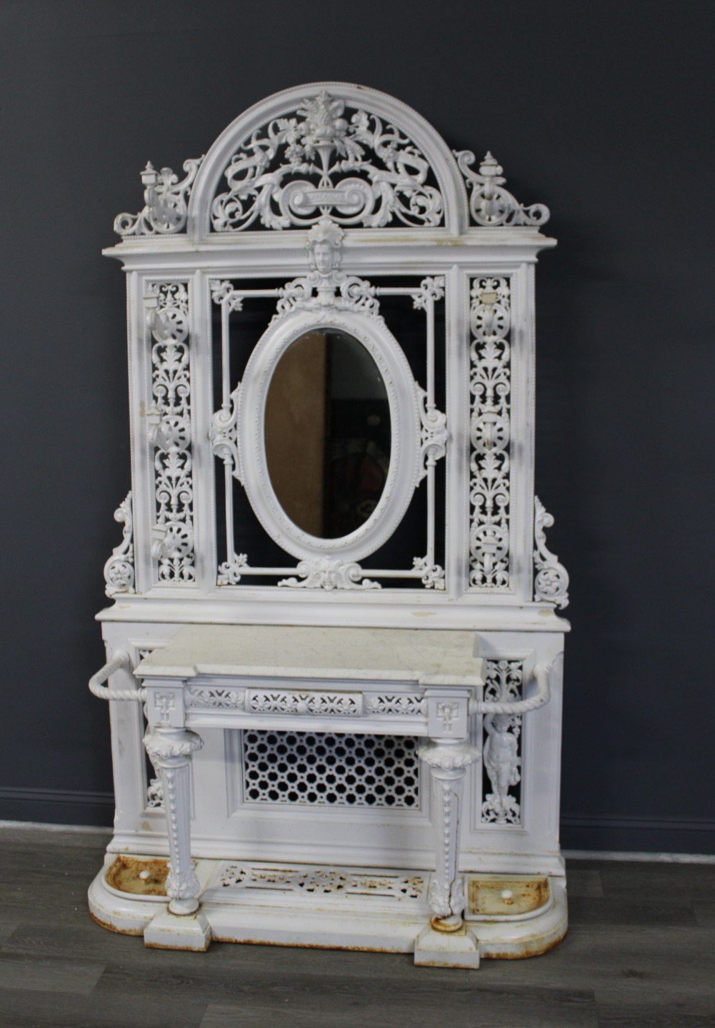 VICTORIAN WHITE PAINTED CAST IRON