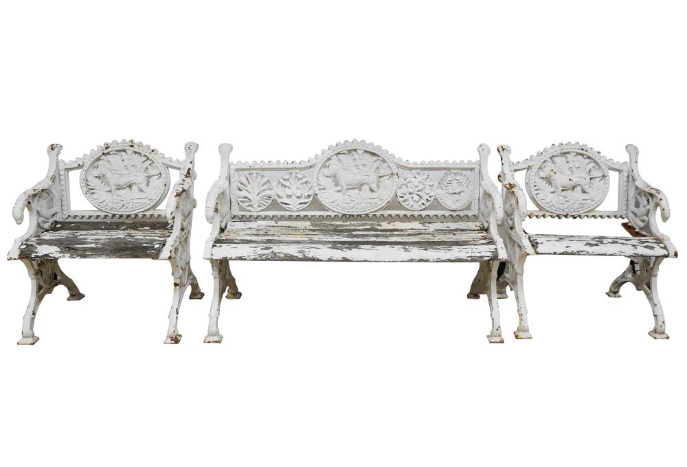 VICTORIAN WHITE-PAINTED IRON GARDEN