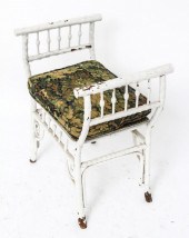 VICTORIAN WHITE PAINTED UPHOLS
