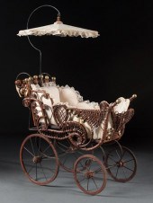 Victorian wicker and metal pra