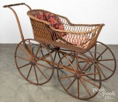 VICTORIAN WICKER BABY CARRIAGE