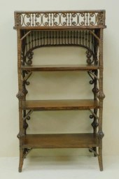 VICTORIAN WICKER ETAGERE, CA.