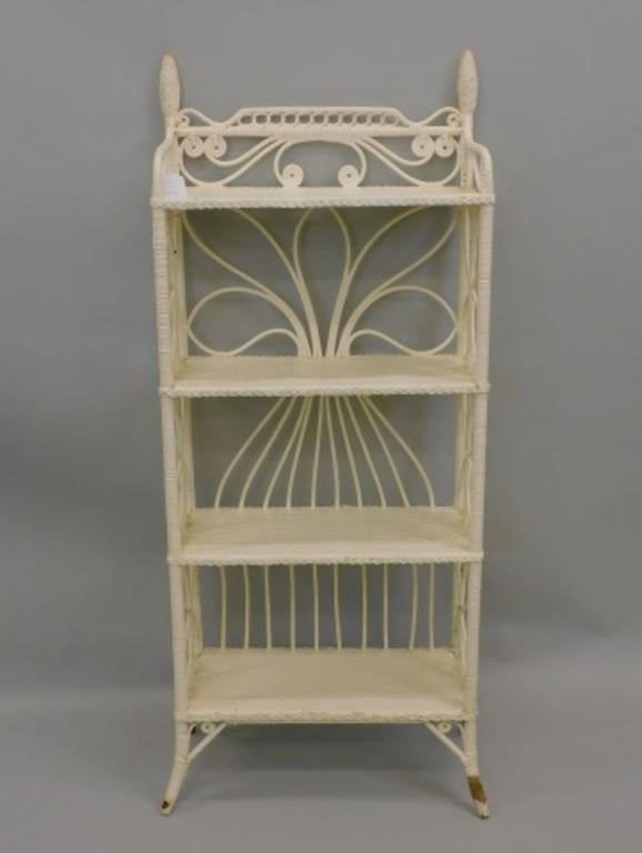 VICTORIAN WICKER ETAGERE. CIRCA