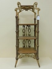 VICTORIAN WICKER ETAGERE OR BR