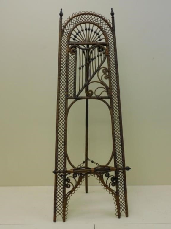 VICTORIAN WICKER FOLDING EASEL, CA.