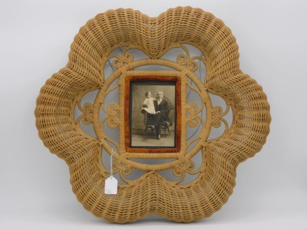VICTORIAN WICKER FRAME, CA. 1890.