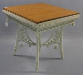 VICTORIAN WICKER LAMP TABLE, C