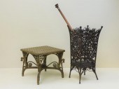 VICTORIAN WICKER PLANT AND UMB