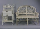 VICTORIAN WICKER SETTEE AND MU