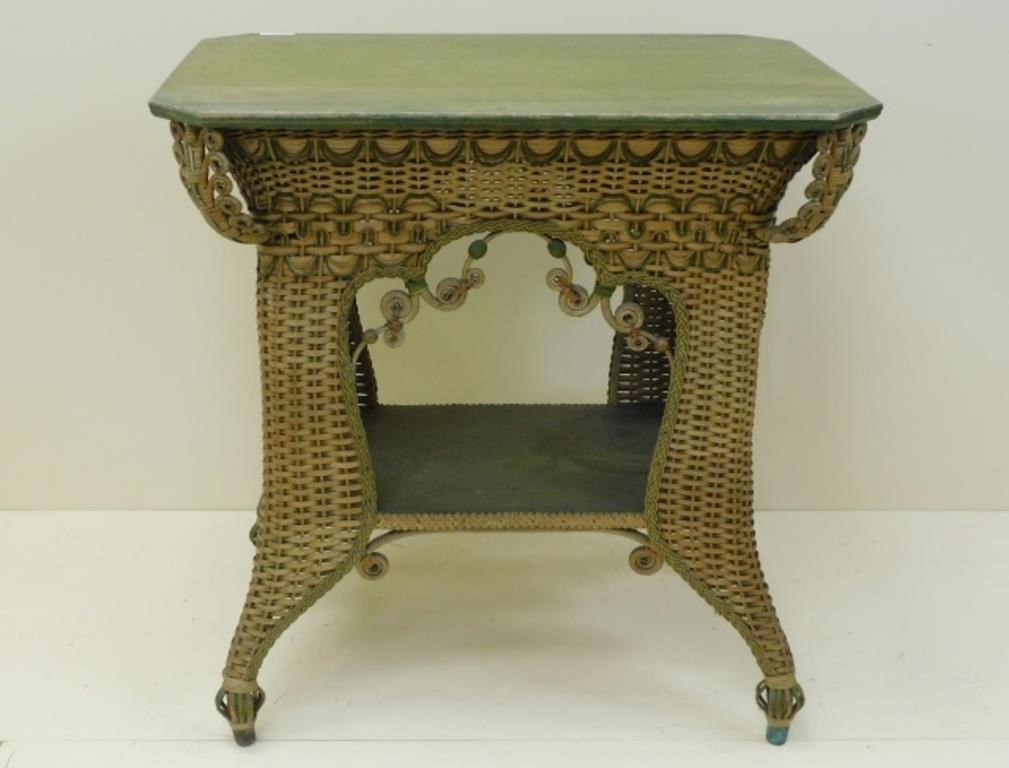 VICTORIAN WICKER TABLE, HEYWOOD