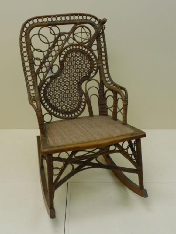 VICTORIAN WICKER THEME BACK ROCKER,